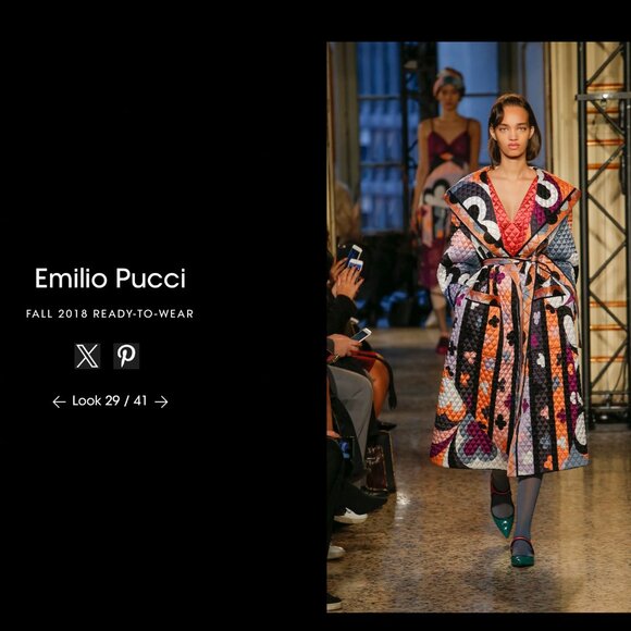 EMILIO PUCCI F/W 2018 Archivio Multicolor Printed Satin Quilted Crop Bralette - Picture 4 of 14